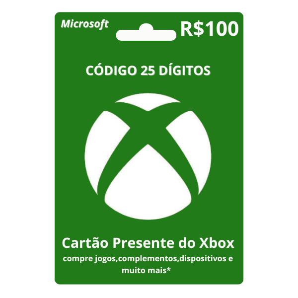 Cartão Presente Xbox R$100