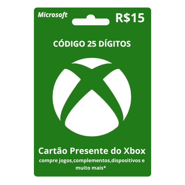 Cartão Presente Xbox R$15