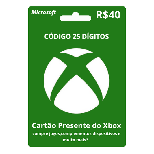 Cartão Presente Xbox R$40