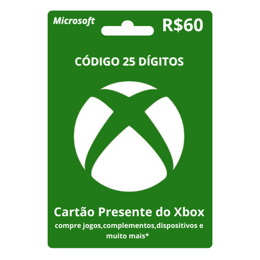 Cartão Presente Xbox R$60