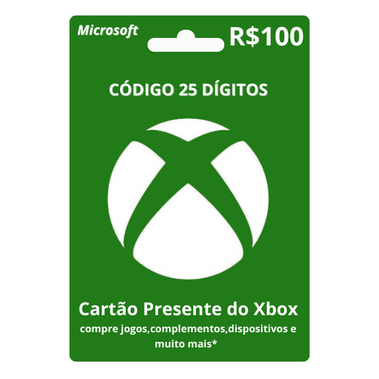Cartão Presente Xbox R$100