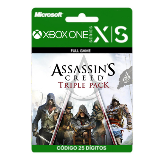 Assassins Creed Triple Pack Black Flag, Unity E Syndicate Xbox One/Series X|S 25 Dígitos